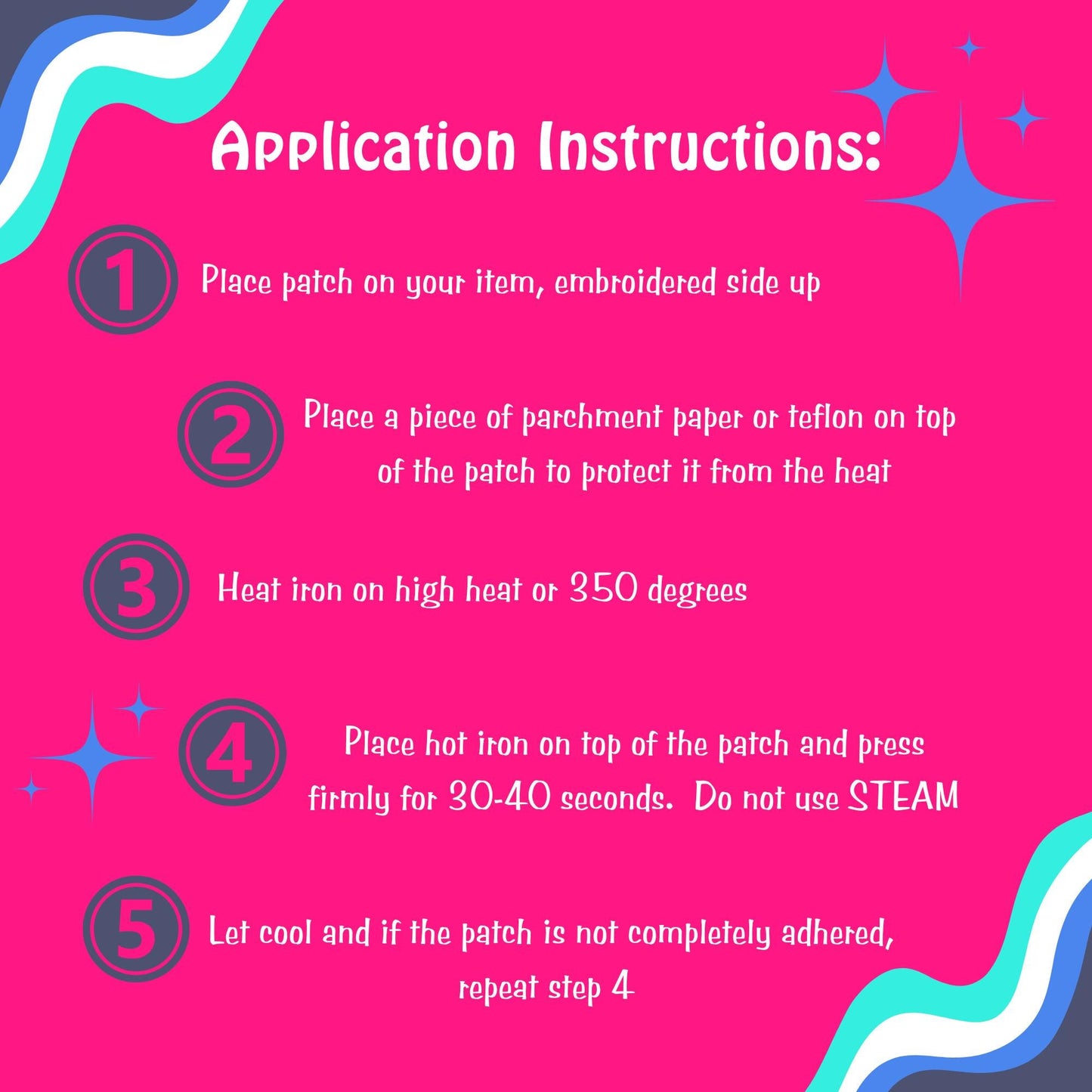 Pink Golf Cart Patch: Embroidered Iron-On Applique