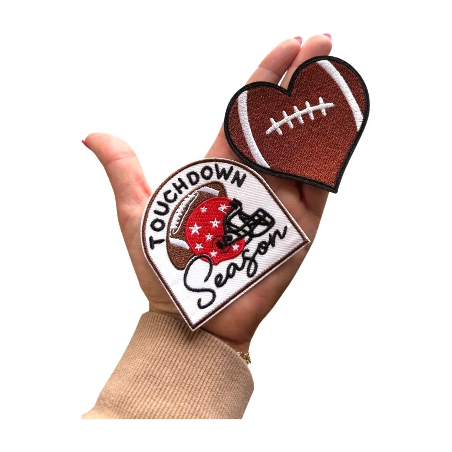 Football Iron on Patch - Touchdown Season Patch - Football Patches for Jackets - Football Mom Patch Set - Trucker Hat Bar Patches