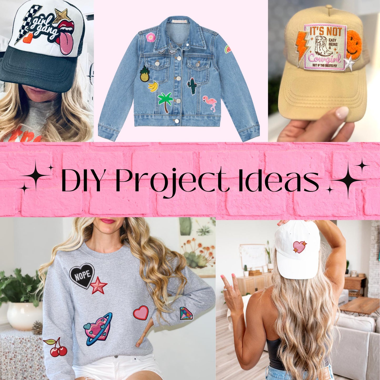 Neon Patches - Backpack Patches - Neon Filler Patches - Trucker Hat Patches - Hearts and Stars
