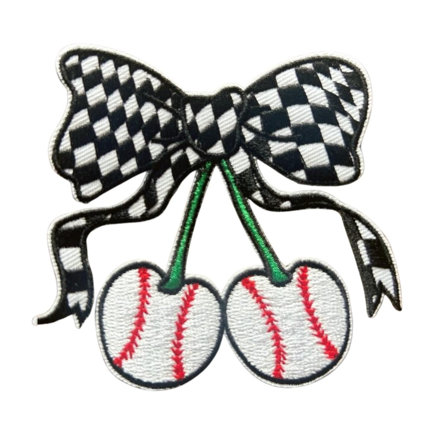 Baseball Iron-On Patch: Mama, Mom, Bow - DIY Apparel