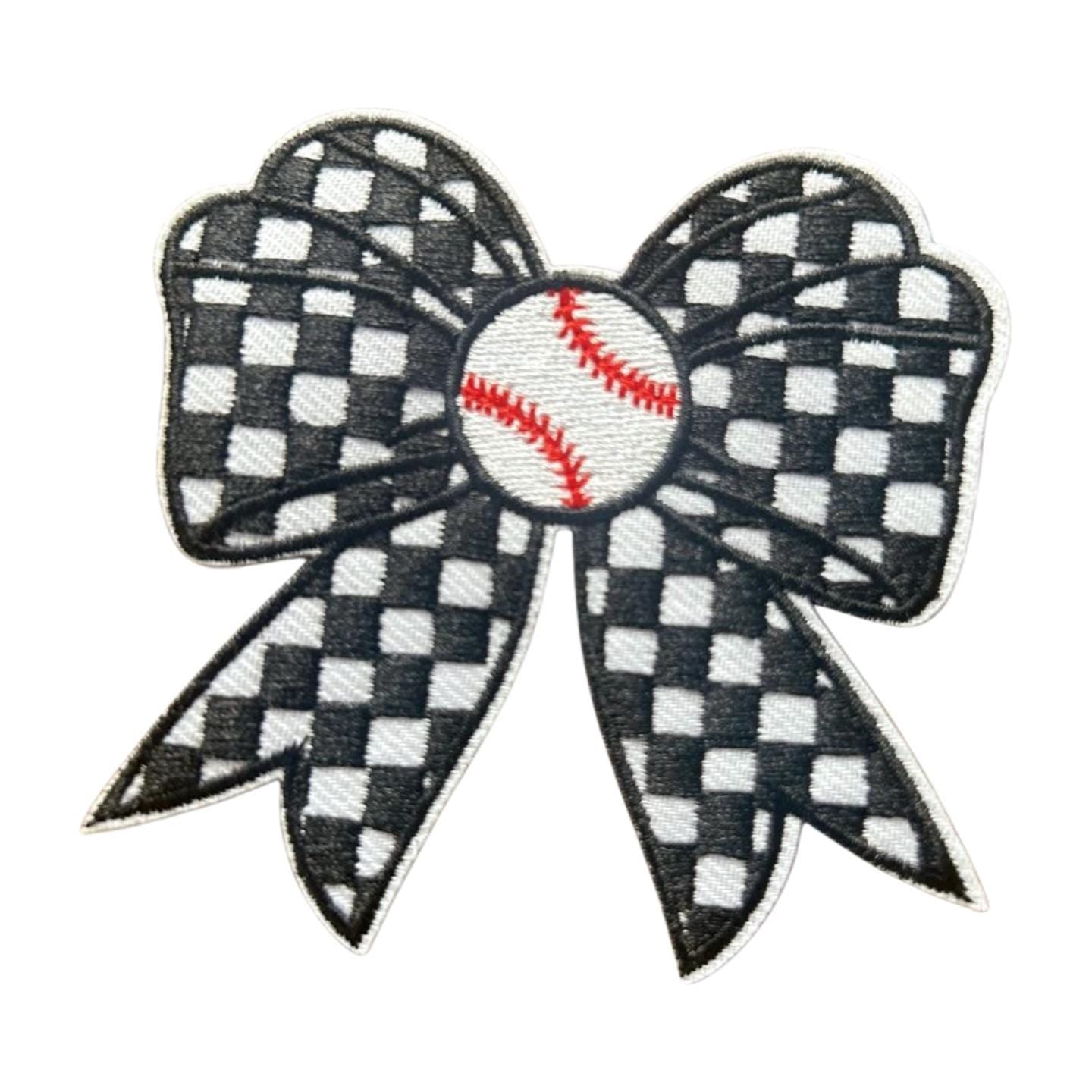 Baseball Iron-On Patch: Mama, Mom, Bow - DIY Apparel