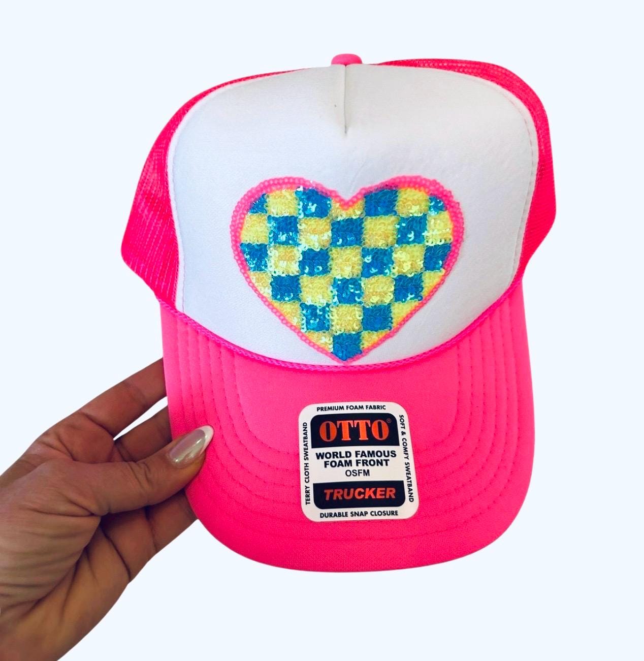 Neon Patches - Backpack Patches - Neon Filler Patches - Trucker Hat Patches - Hearts and Stars