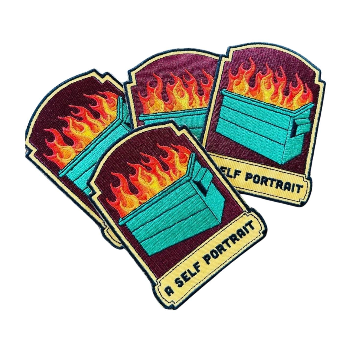 Funny Iron On Patch - Dumpster Fire Patch - Embroidered Patches - Iron On Patches for Jackets - Patches for Men