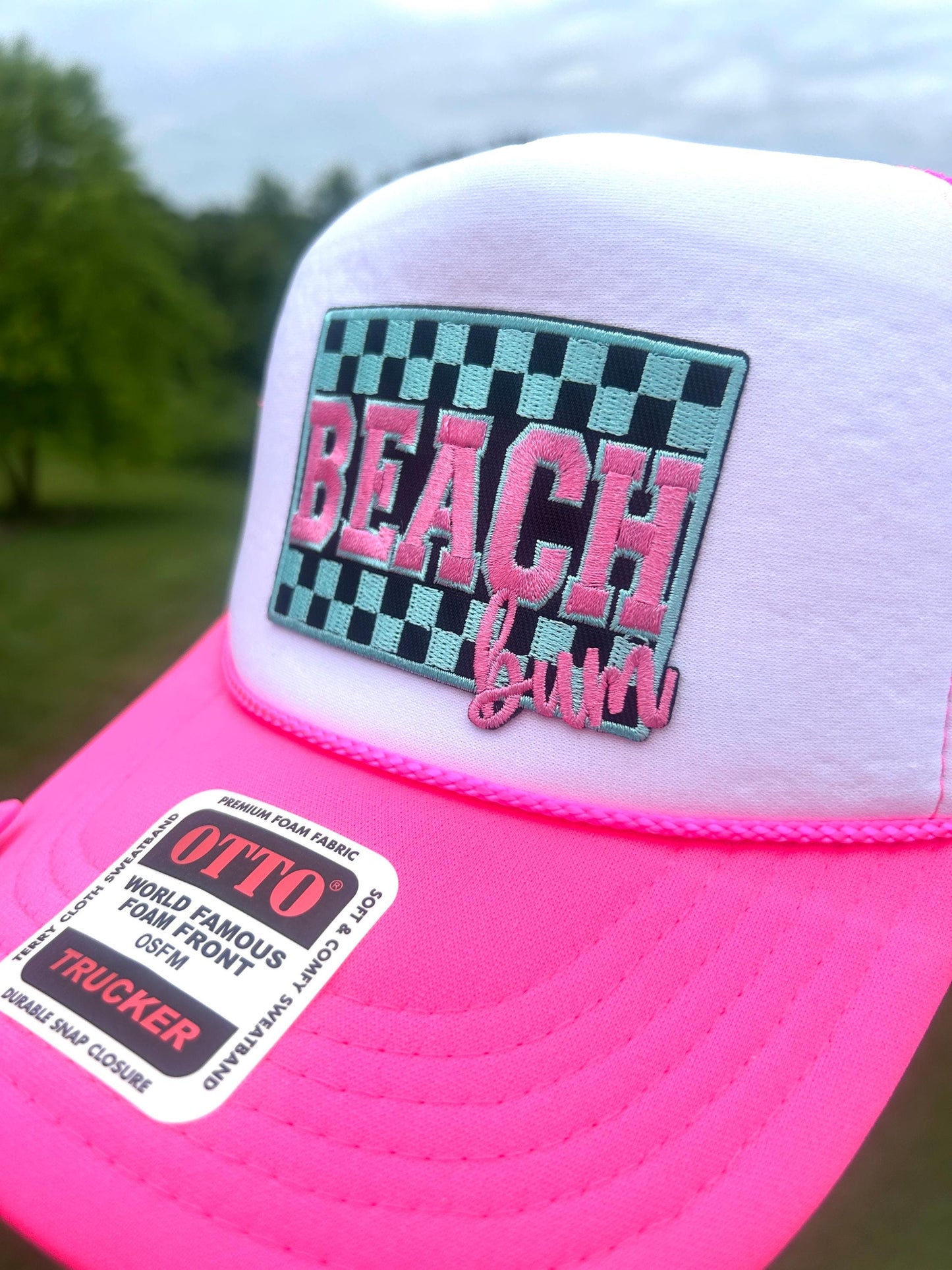 Beach Bum Patch, Retro Beach Bum Patch, Trendy Girl Patches, Trucker Hat Patches