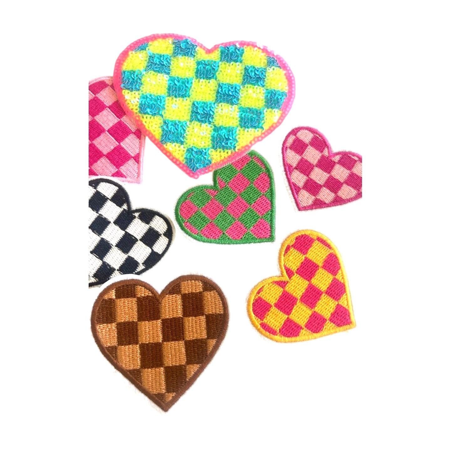 Heart Iron On Patches: Embroidered Trucker Hat Appliques