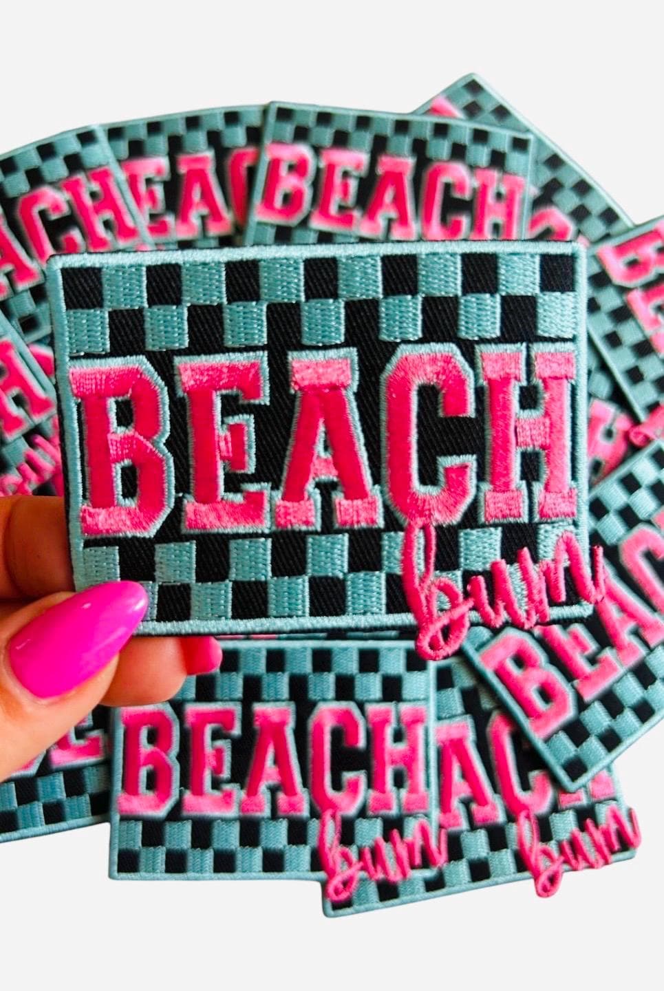 Beach Bum Patch, Retro Beach Bum Patch, Trendy Girl Patches, Trucker Hat Patches