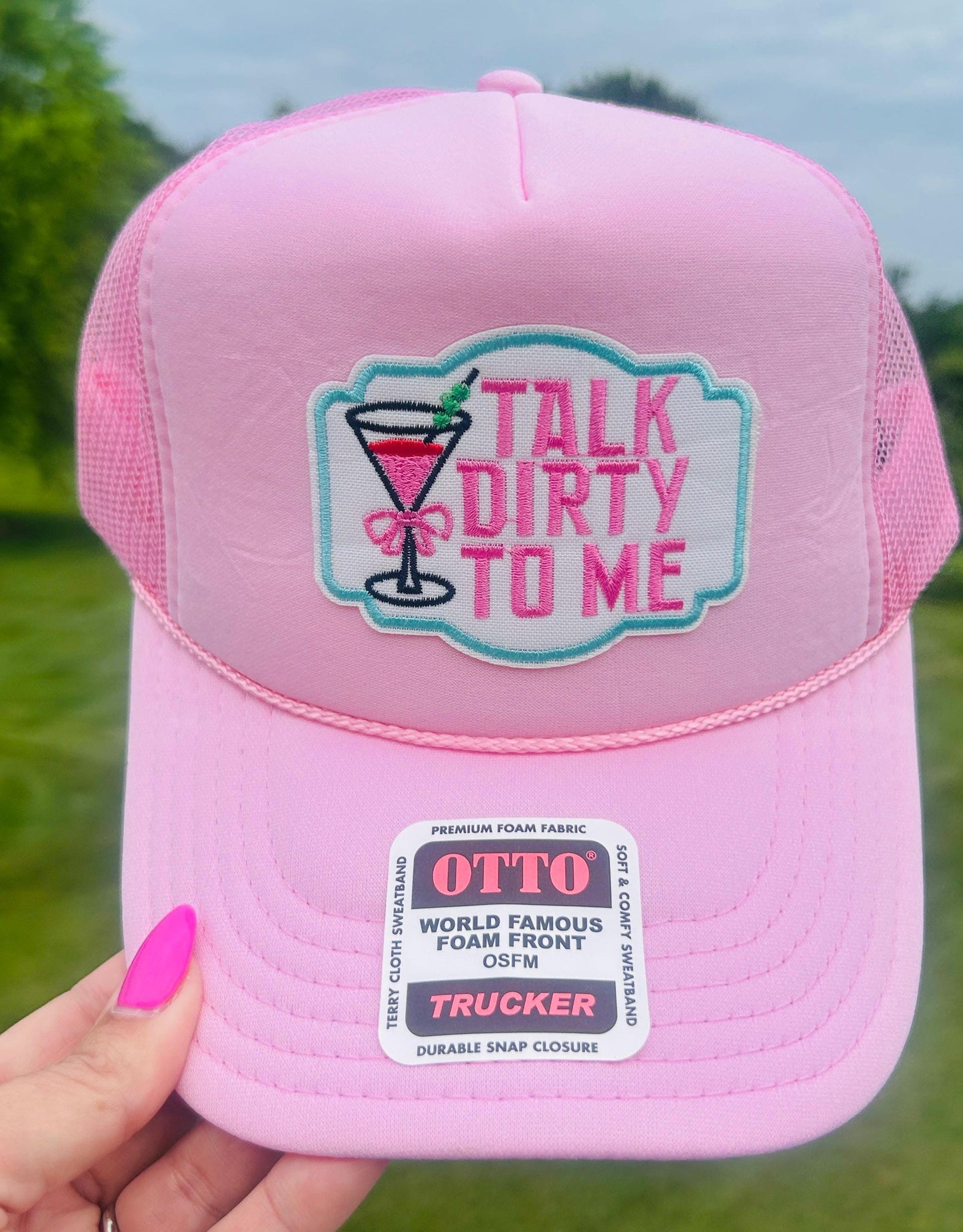 Martini Hat, Talk Dirty To Me Trucker Hat, Trendy Women's Trucker Hat