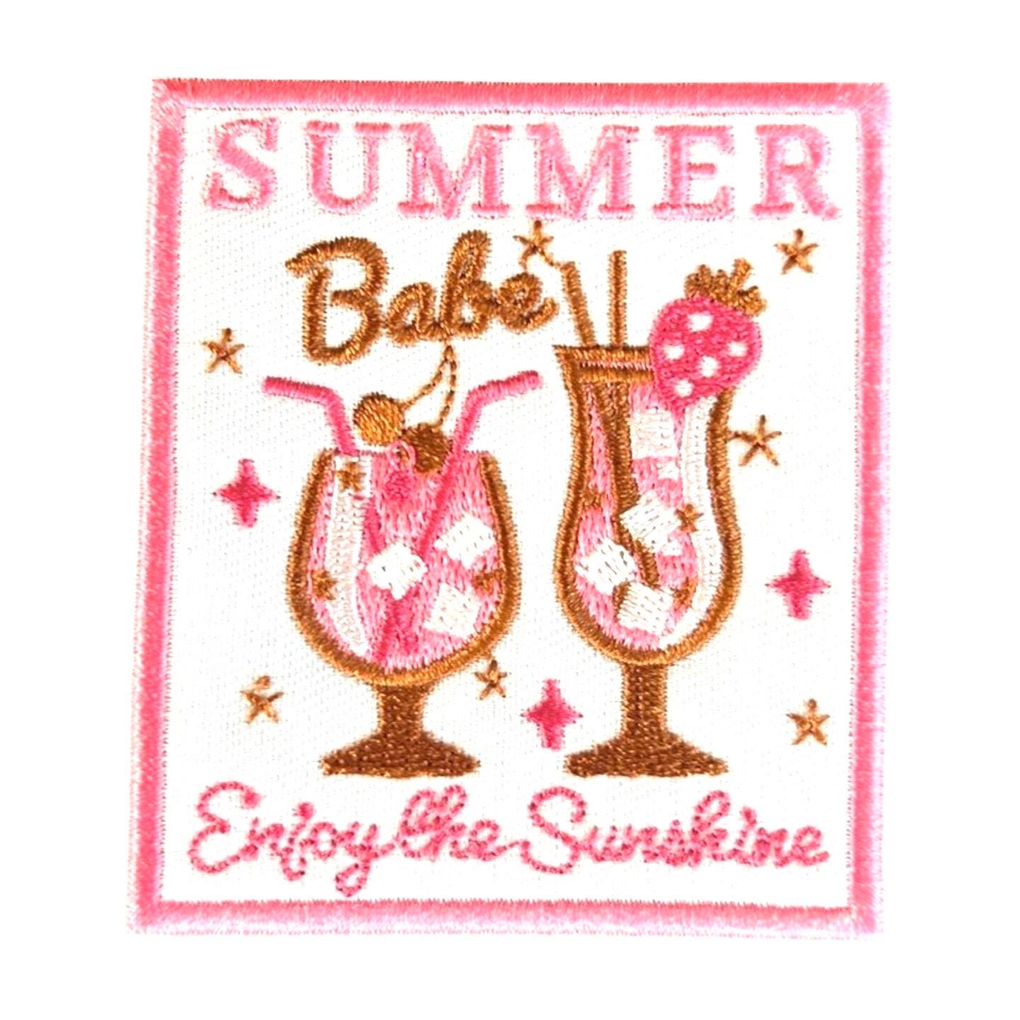 Cocktail Party Patches: Tanned & Tipsy, Martini Lover - Iron-On Applique