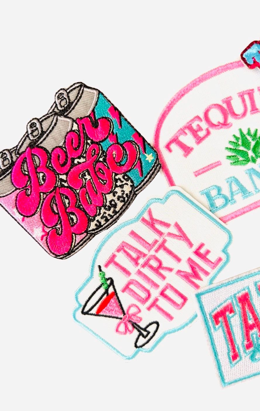 Cocktail Party Patches: Tanned & Tipsy, Martini Lover - Iron-On Applique