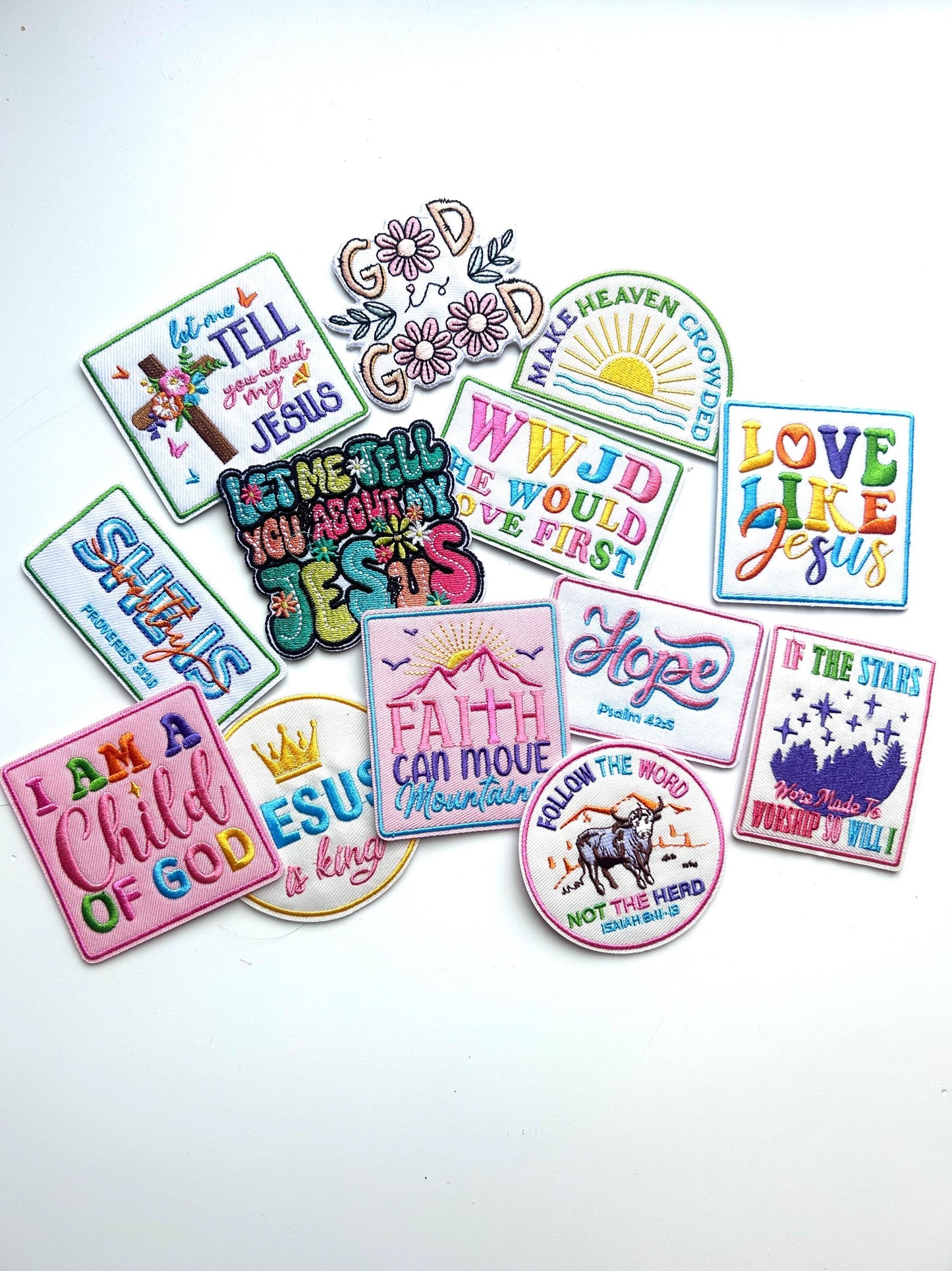 Christian Patches, God is Good Iron on Patch, Jesus Patches, Spiritual Iron On Patches, Faith Iron On Patches, Mystery Bag of Patches
