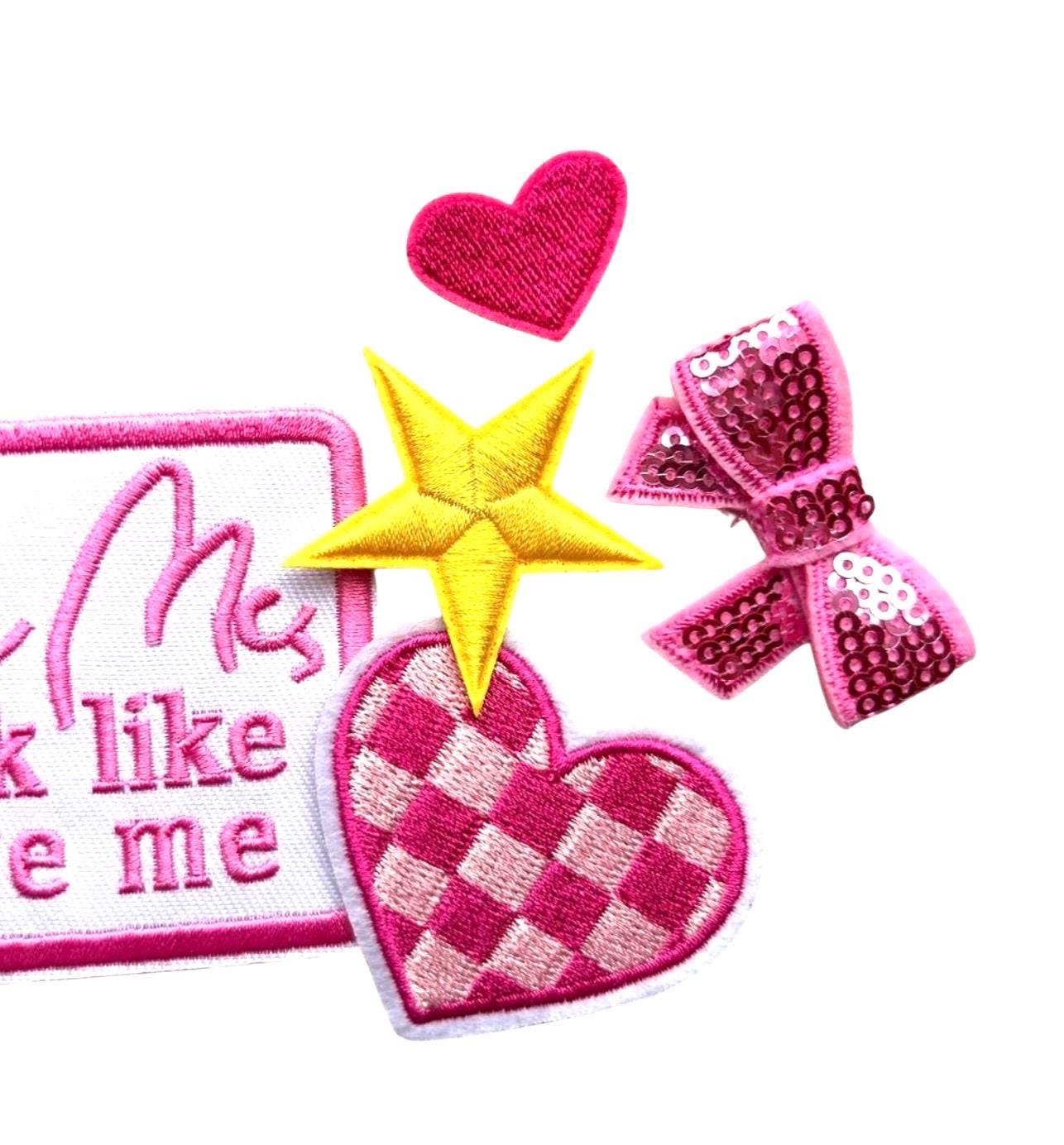 Excuse Me Iron On Patch - Girly Embroidered Applique