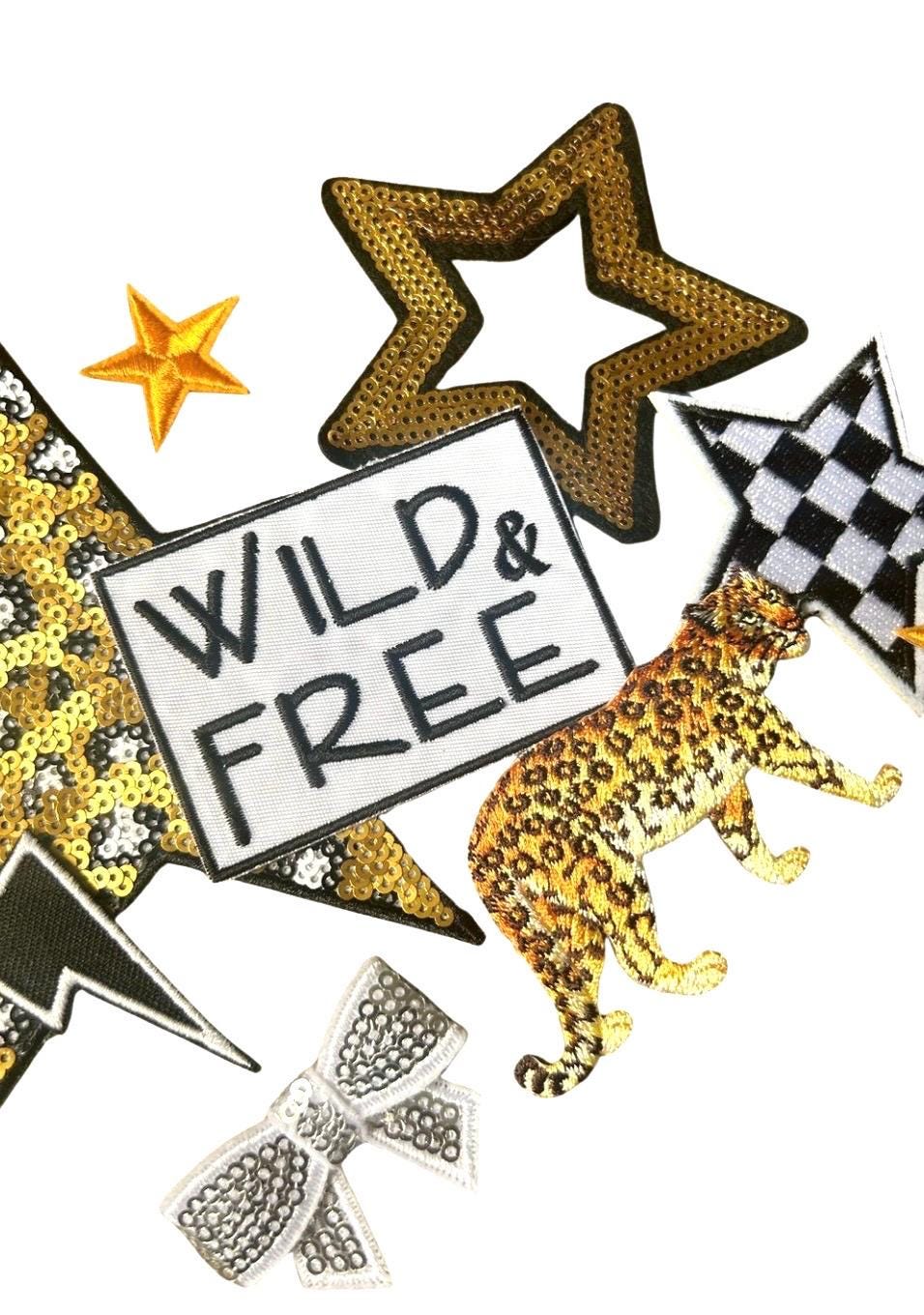 Wild and Free Iron-On Patch: Animal Print Applique