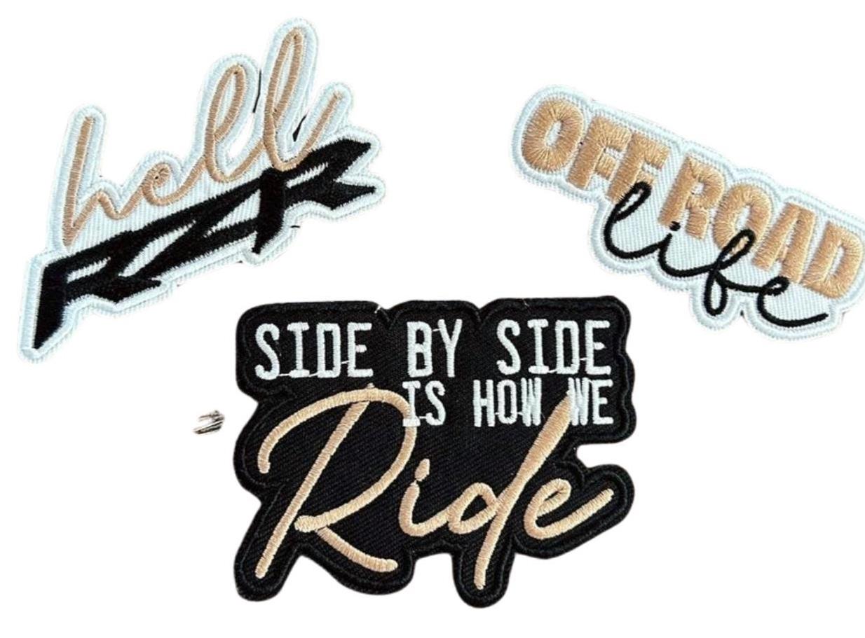 RZR UTV Iron On Patch: Off Road Vehicle Embroidered Applique