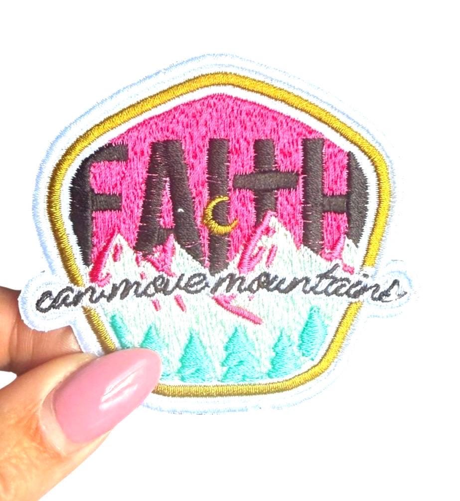 Christian Patches, Pray Iron On Patches, Faith Can Move Mountains Patch