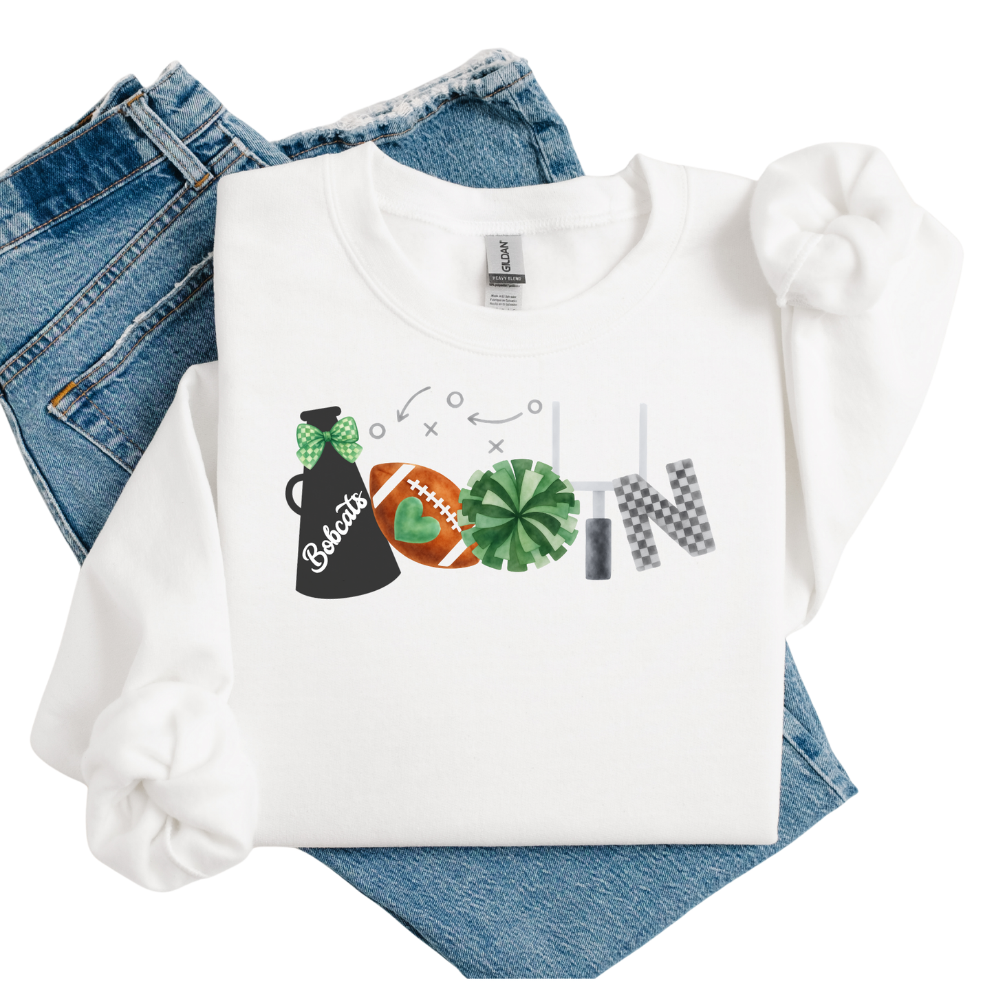 Bobcats Watercolor Football & Cheer