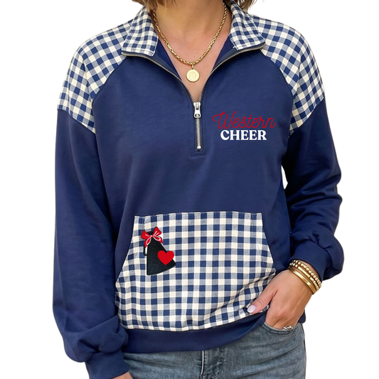 Western - Womens Premium Plaid Quarter Zip