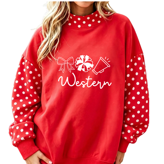 Western - Womens Premium Polka Dot Mockneck