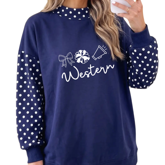 Western - Womens Premium Polka Dot Mockneck