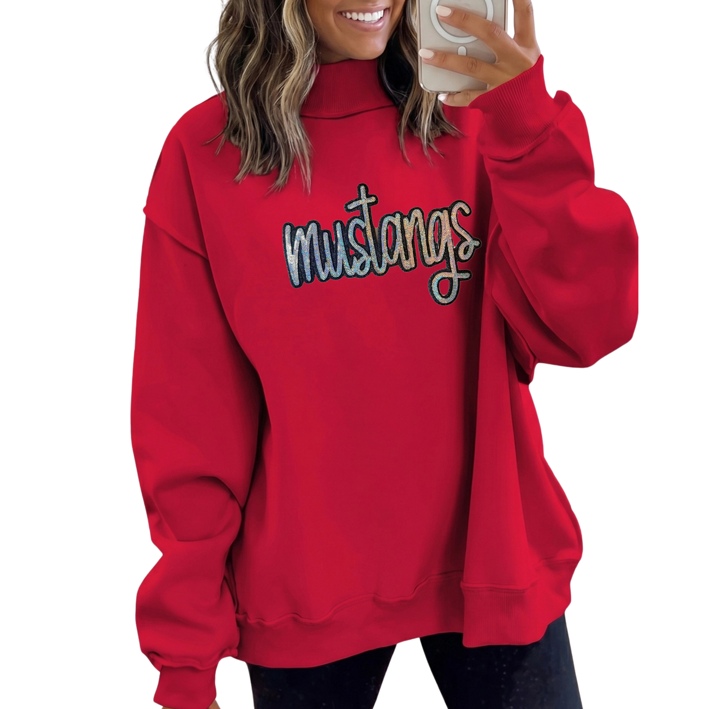 Milford Mustangs - Womens Premium Mockneck