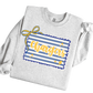 Gray sweatshirt with 'Chargers' design on a white background