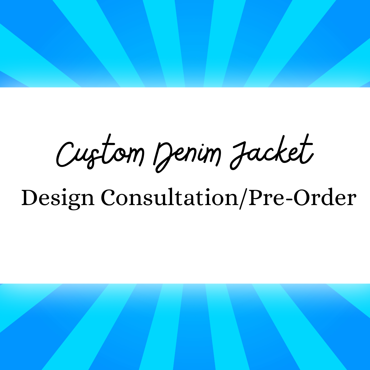 Pre-Order Deposit/Design Consult- Custom Denim Jacket