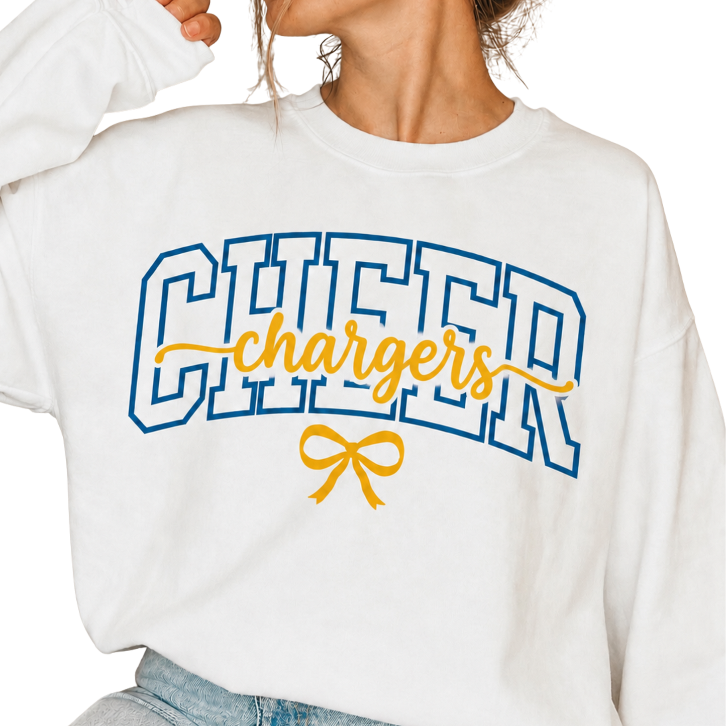 Chargers Cheer Girly Crewneck