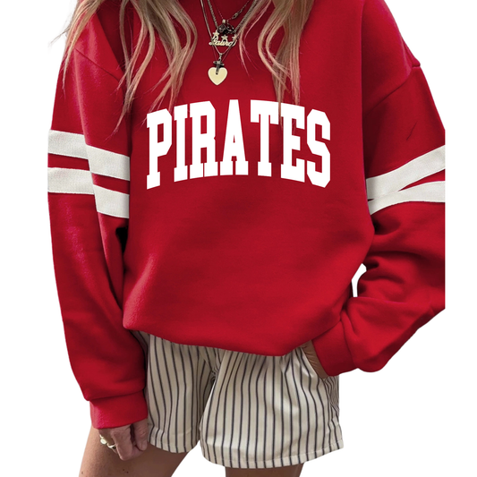 Pirates Women's Crewneck Sweatshirt – Red