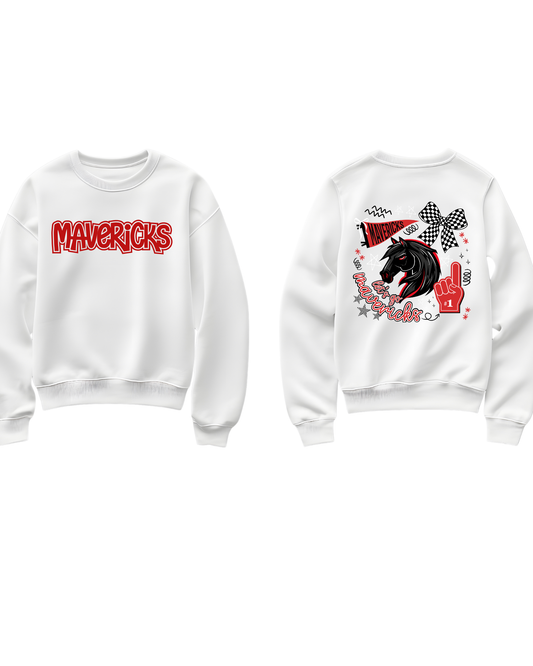 Mavericks White Crewneck