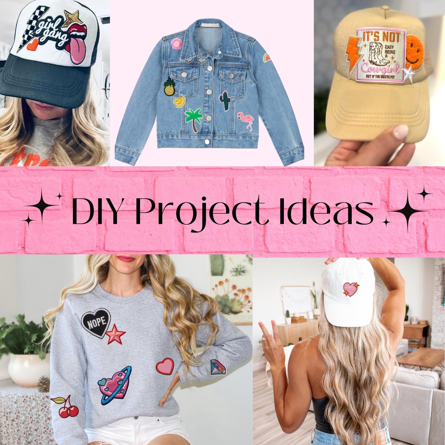 Embroidered Mama Patches Bundle: Iron-On Mom Hat & Clothing Designs