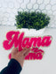 Large Chenille Mama Patch: Iron On Applique for Jackets & Totes