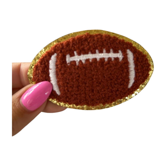 Football Iron on Patch, Embroidered Football Patch, Chenille Football Patches, Football Mom Iron On Patch, Football Girlfriend, Sports Patch
