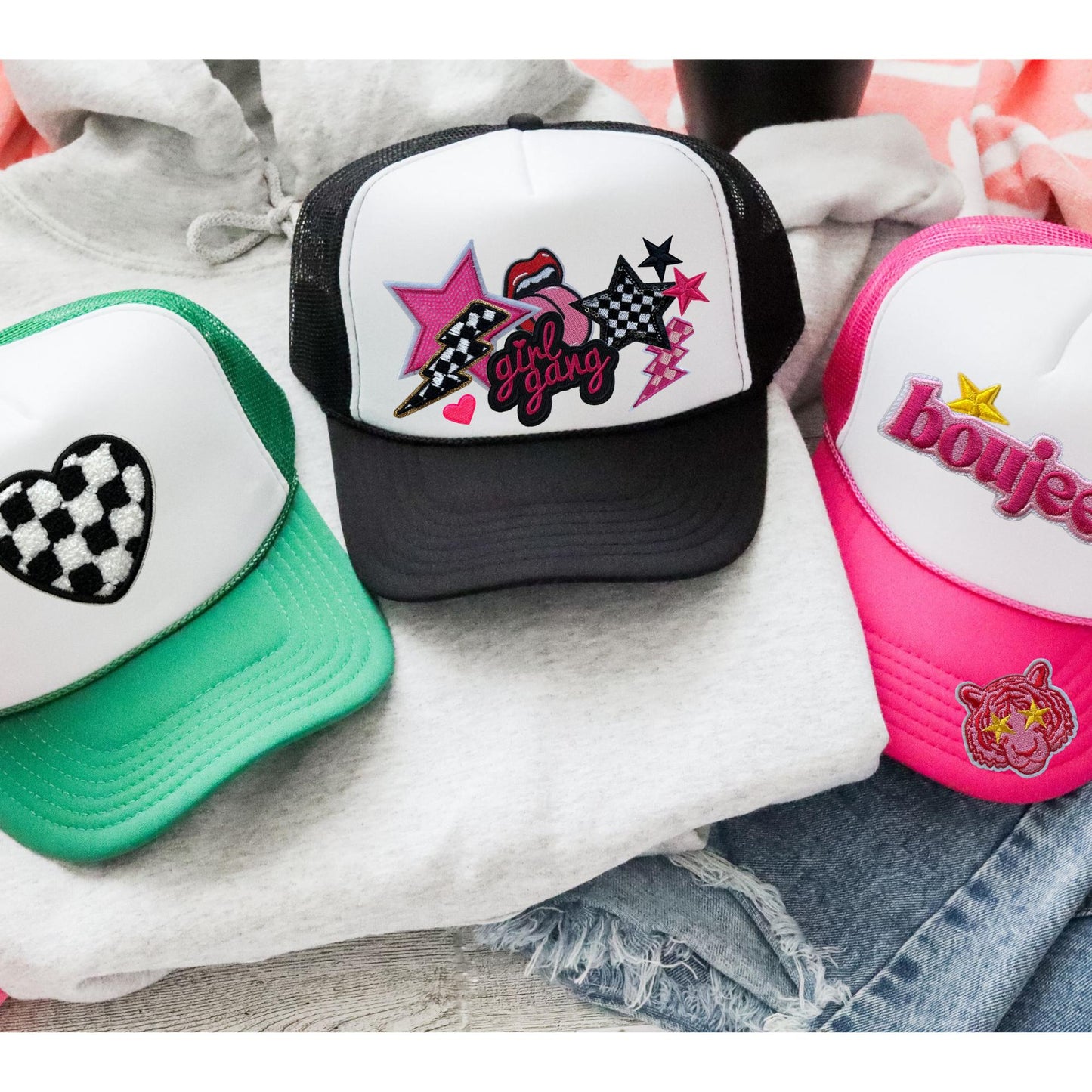Black and White Iron On Patches - Embroidered Black and White Patches - Bundle of Patches - Iron On Patches Bulk - DIY Hat Bar