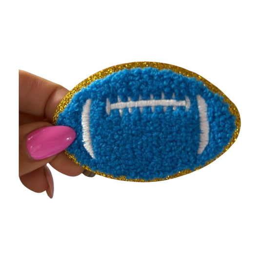 Chenille Football Iron On Patch: Embroidered Sports Applique
