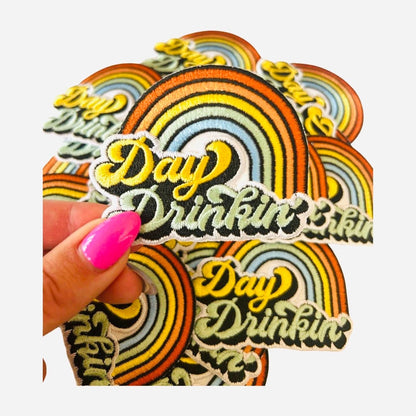 Day Drinking Patch, Adult Iron On Patch, Cocktail Patch, Trendy Adult Patches, Day Drinker