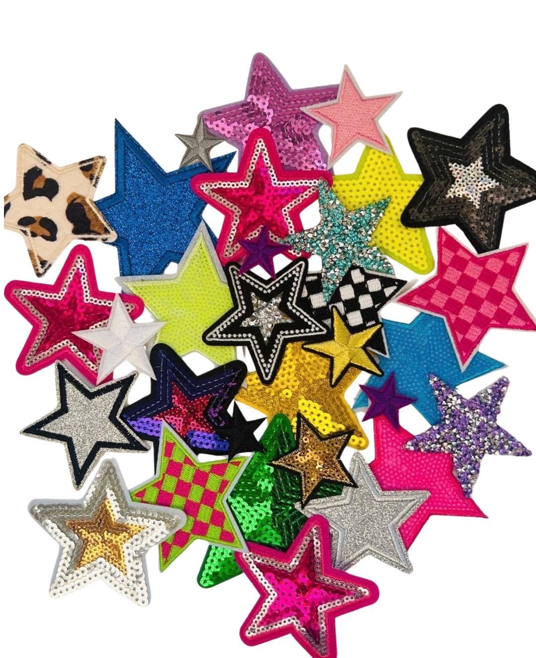 Star Patches - Iron On Bulk Patches -  Star Embroidered Patches - Assorted Filler Patches - Backpack Patches - Iron On Star Patches