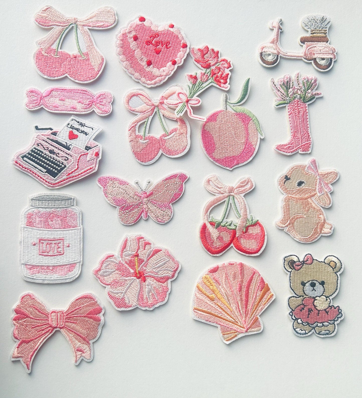 Girly Patches- Pink Patches - Coquette Patches - Backpack Patches - Aesthetic Patches - Girly Iron Patches - Jacket Patches