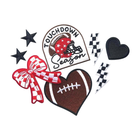 Football Iron on Patch - Touchdown Season Patch - Football Patches for Jackets - Football Mom Patch Set -  Trucker Hat Bar Patches
