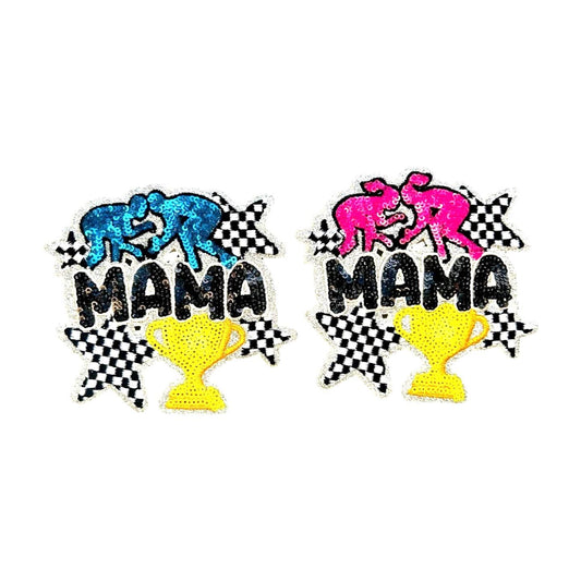 Wrestling Mama Sequin Patch: Iron-On Sports Applique
