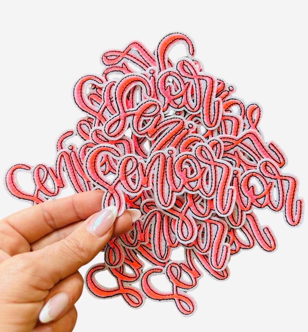 Senior Patch, Embroidered Iron on Applique for Jeans, Sweatpants & More