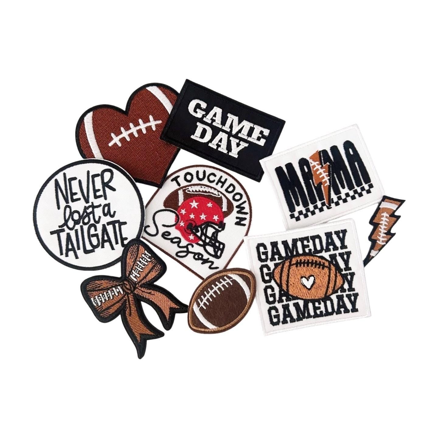 Football Heart Iron-On Patch: Game Day DIY