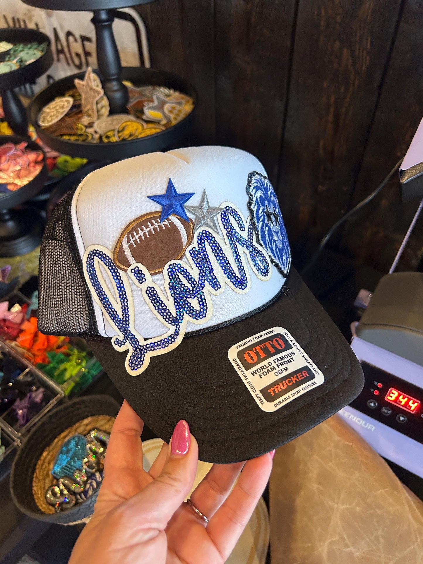 Chenille Football Iron On Patch: Embroidered Sports Applique