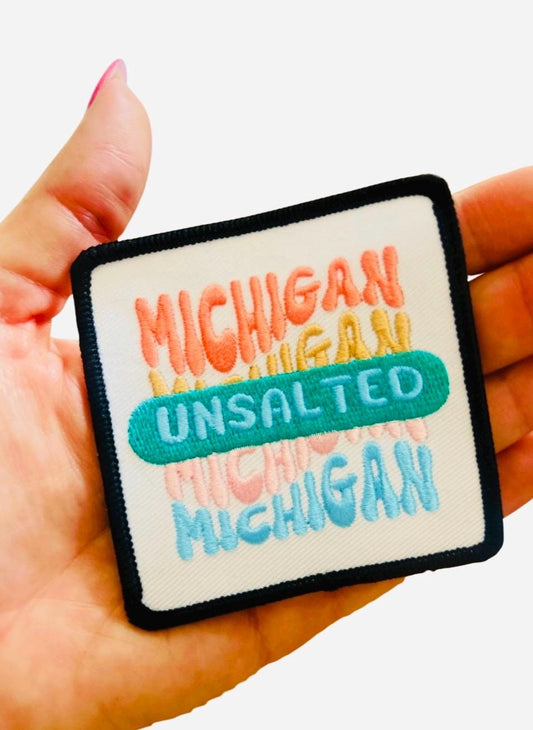 Michigan Unsalted Patch: Iron-On State Souvenir