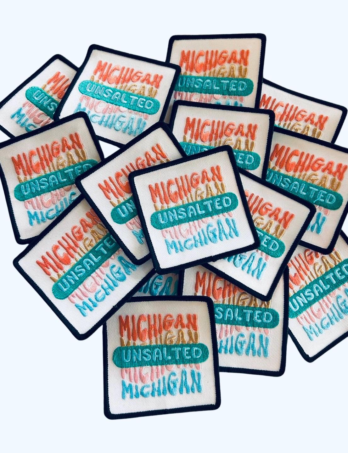 Michigan Unsalted Patch: Iron-On State Souvenir