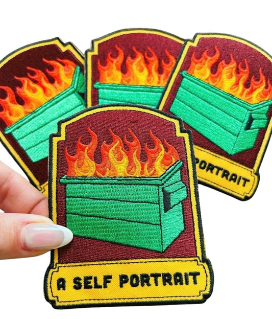 Funny Iron On Patch - Dumpster Fire Patch -  Embroidered Patches - Iron On Patches for Jackets - Patches for Men