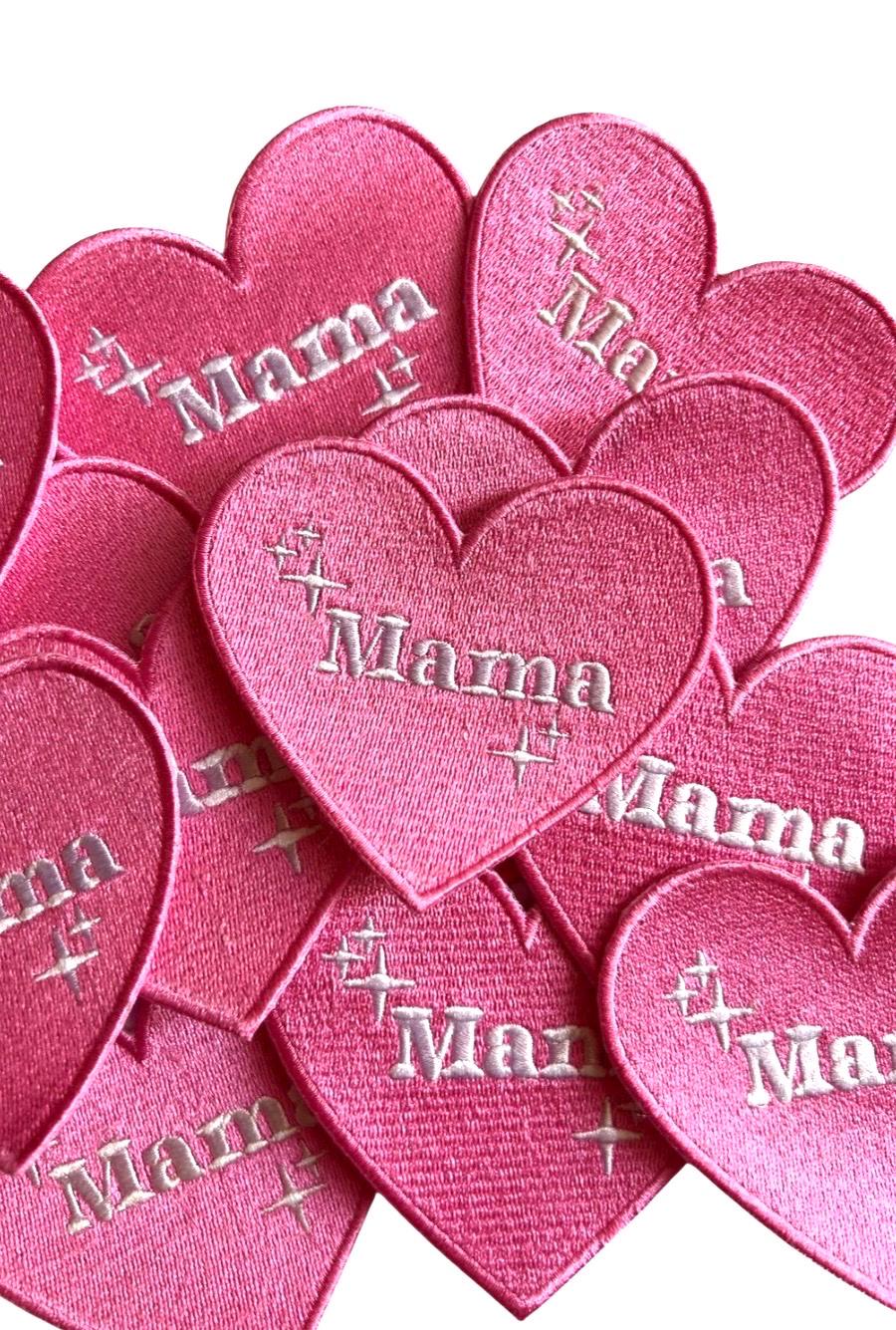 Mama and Mini Matching Iron-On Patches: Pink Heart Appliqués