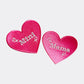 Mama and Mini Matching Iron-On Patches: Pink Heart Appliqués