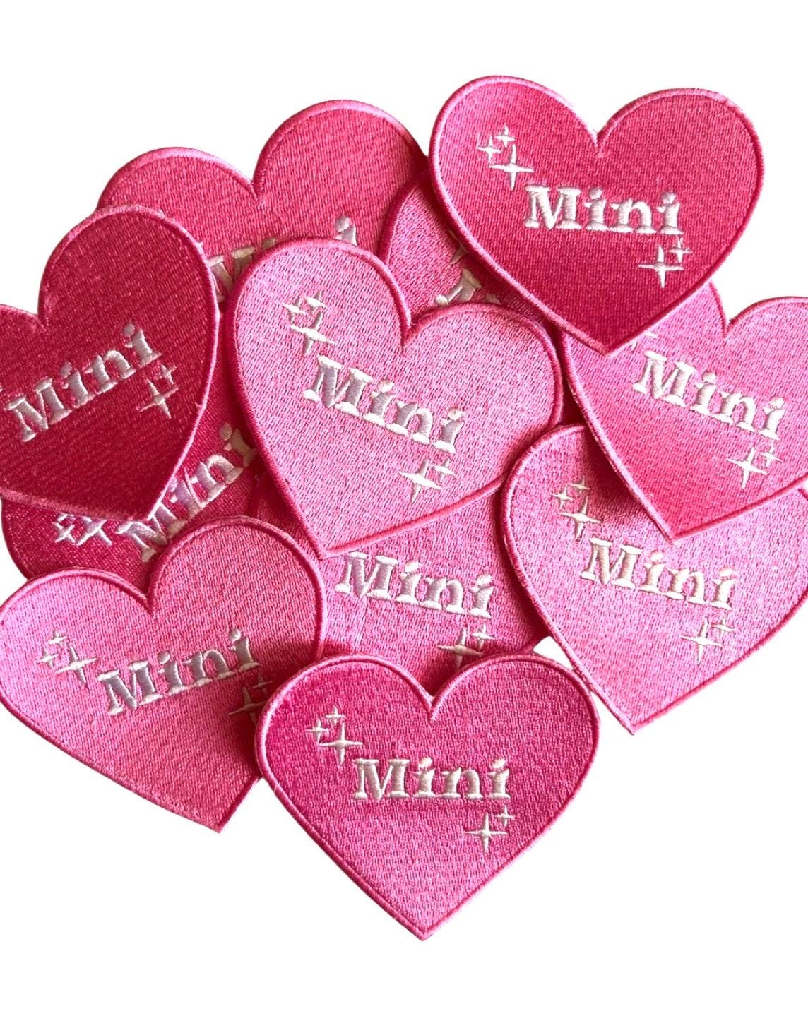 Matching Patches, Mama & Mini Heart Iron on Appliques, Embroidered