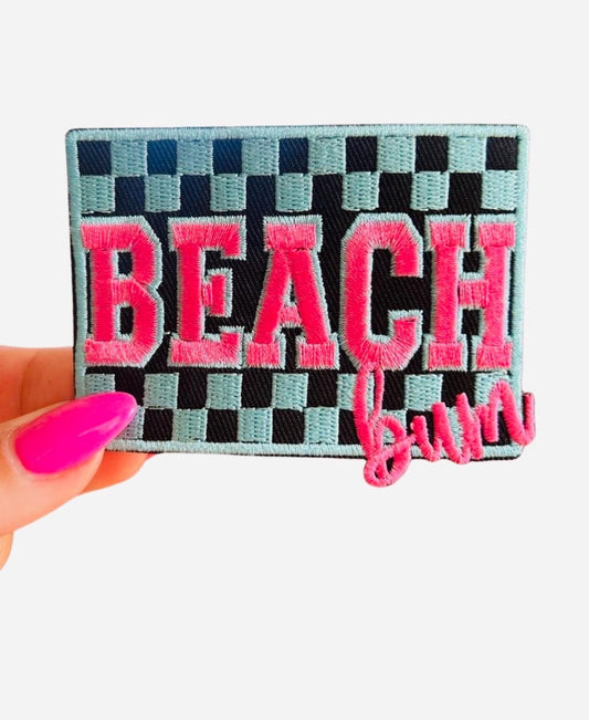 Retro Beach Bum Patch: Iron-On Applique - 3 Inch