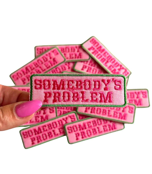Somebody's Problem Iron-On Patch: Pink Country Song Applique