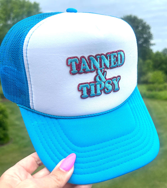 Tanned and Tipsy Iron On Patch, Summer Patches, Beach Iron On Patch, Embroidered Alcohol Patch, Adult Iron On Patch, Cocktail Patch